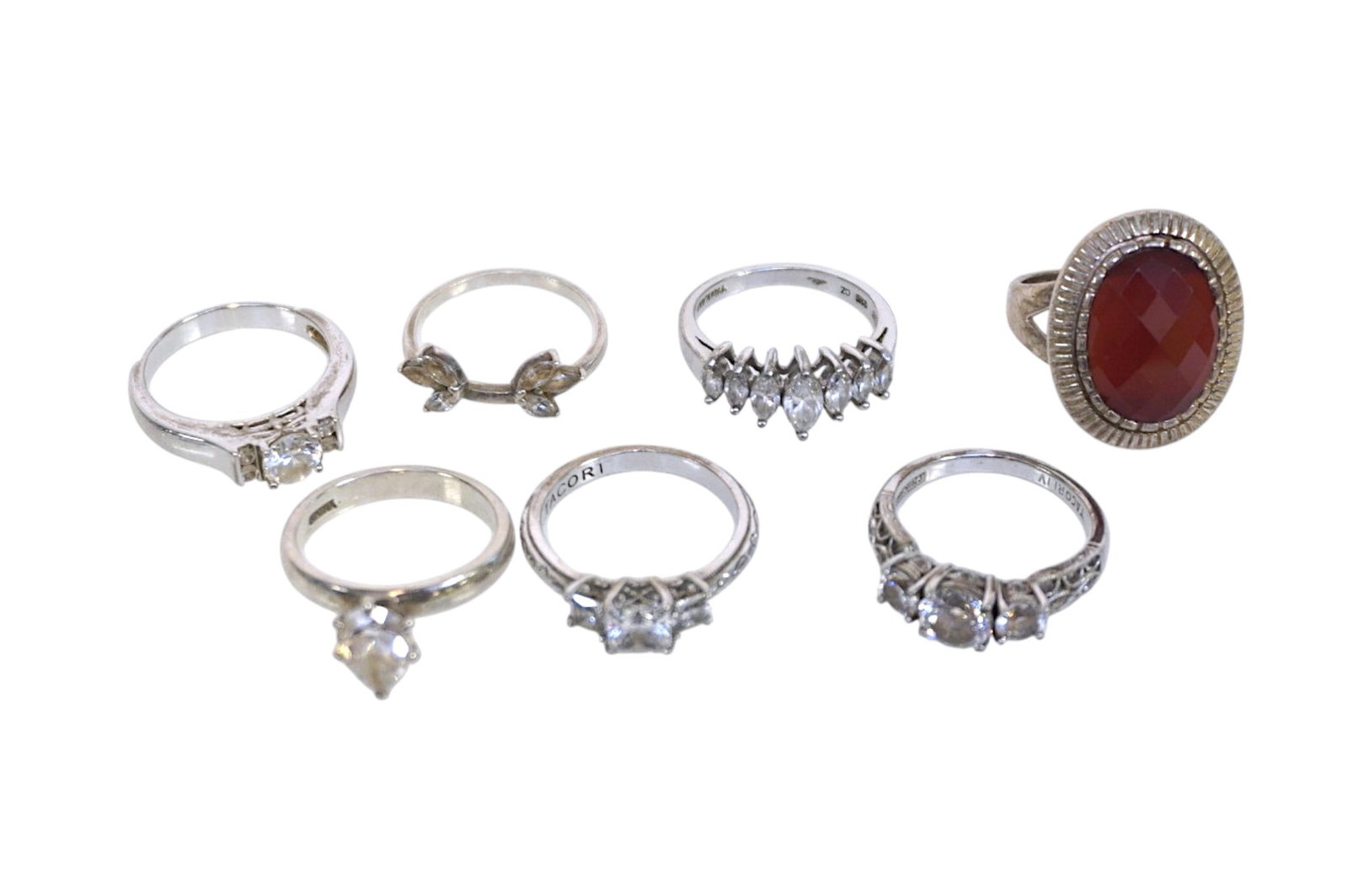 7 VINTAGE 925 STAMPED SILVER RINGS (1 of 4)