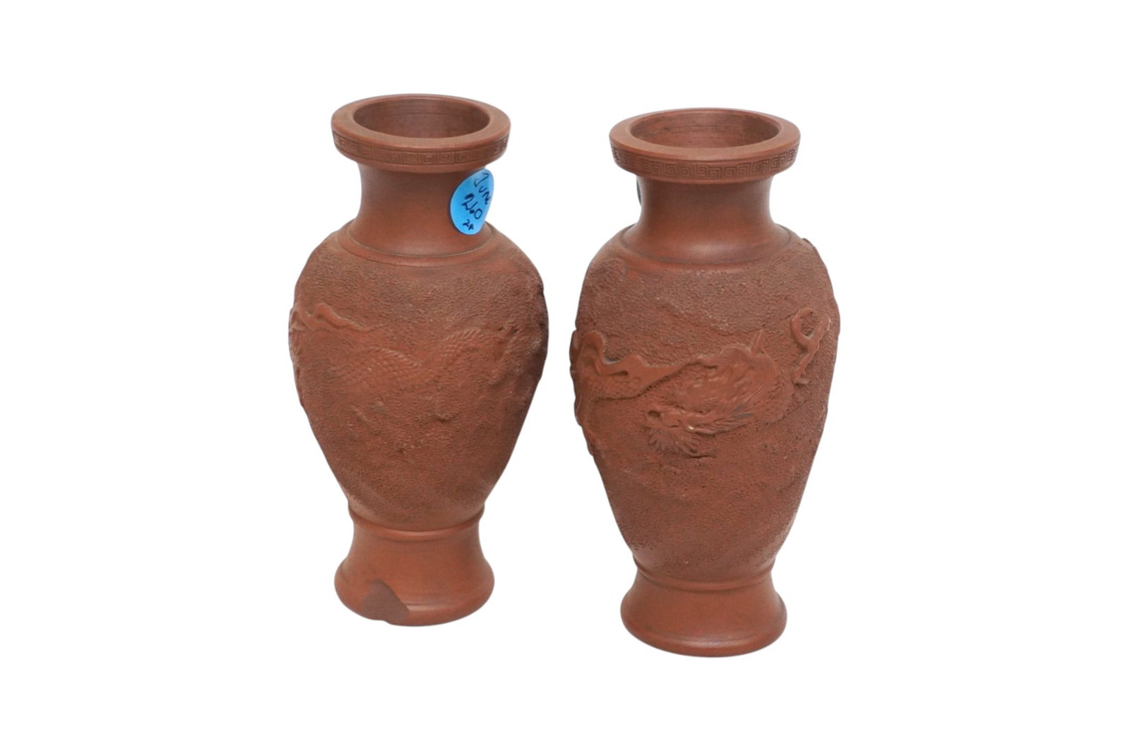 PAIR JAPANESE TOKONAME 3 TOED DRAGON VASES (1 of 6)