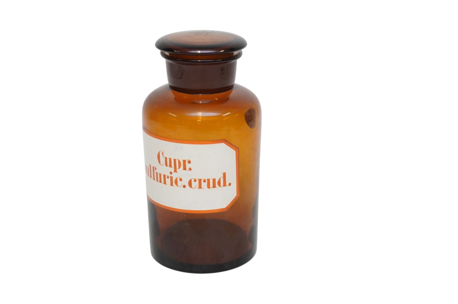 GERMAN HAND BLOWN AMBER APOTHECARY BOTTLE: German Amber Glass Hand Blown Apothecary Bottle. Measures 4 1/4"x4 1/4"x8 1/2". Weight 2 lbs **In house shipping available on this lot** If you win this lot, please select self arranged for in house s