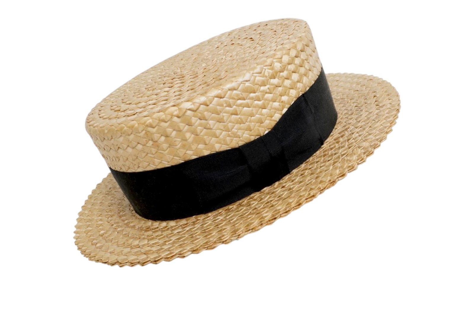 VINTAGE MENS STRAW BOATER HAT (1 of 5)