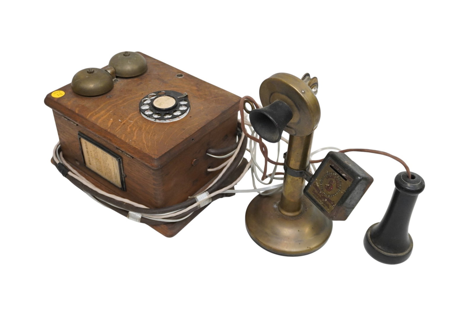 WESTERN ELECTRIC OAK FIDDLEBACK WALL PHONE (1 of 6)