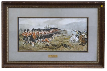 VINTAGE COLOR PRINT THE THIN RED LINE BY ROBERT GIBB