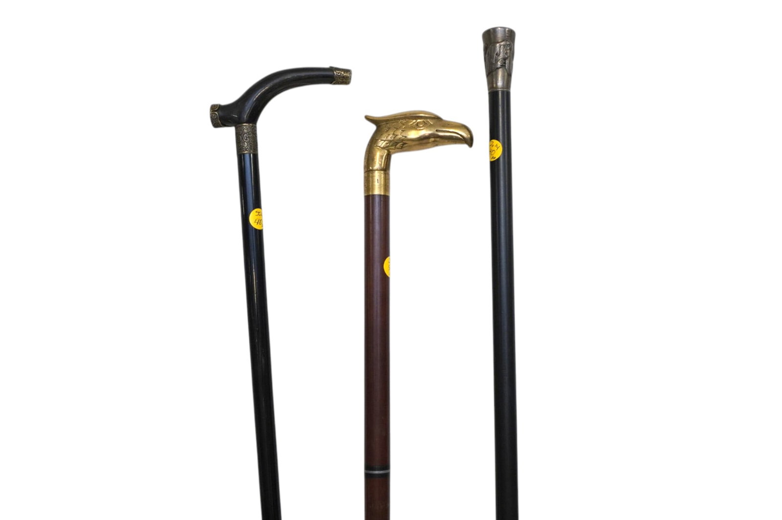 3 VINTAGE WALKING STICKS / CANES - MONKEYS - EAGLE (1 of 5)