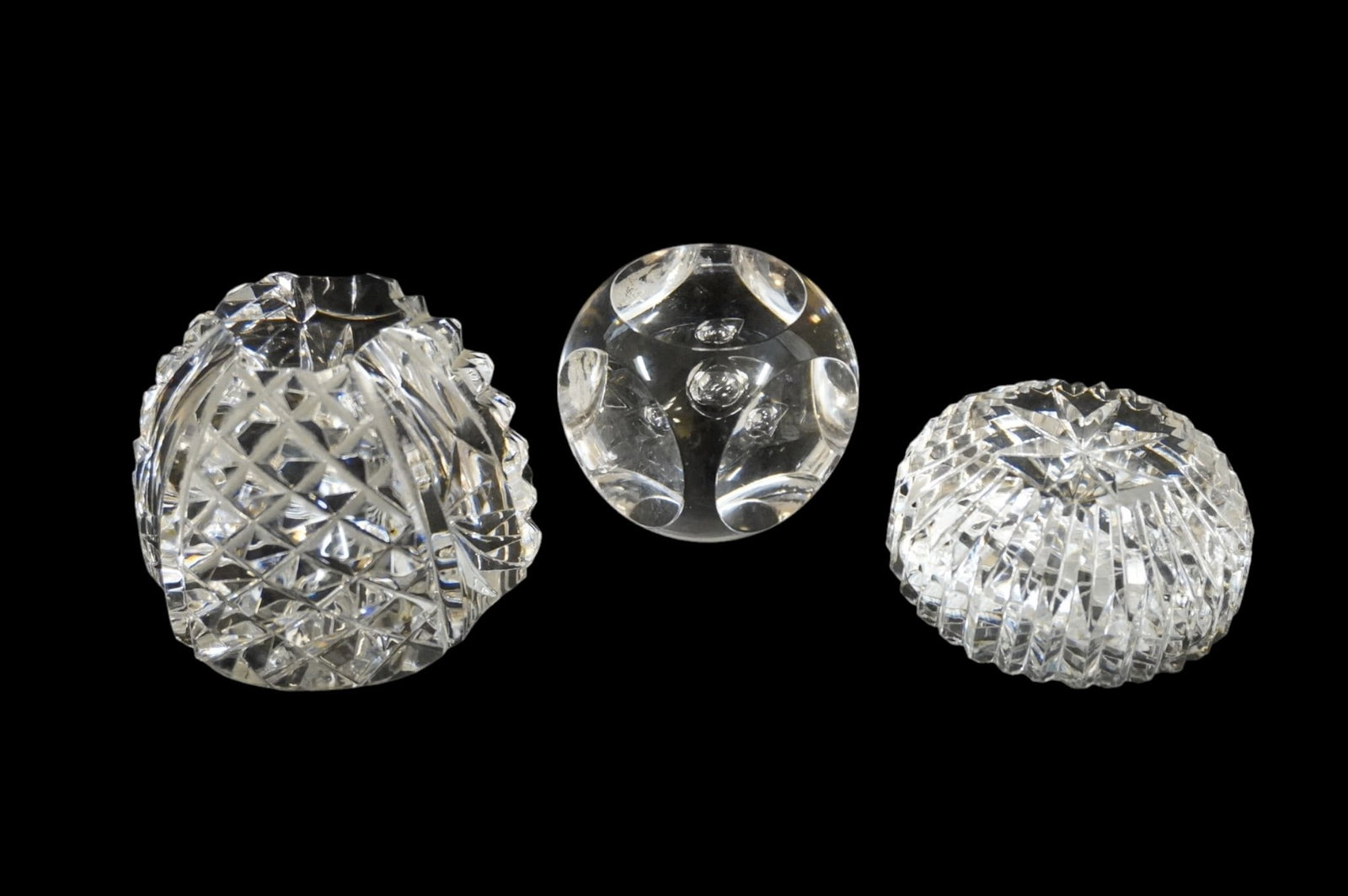 3 CRYSTAL PAPERWEIGHTS WATERFORD, KOSTA, OTHER (1 of 2)
