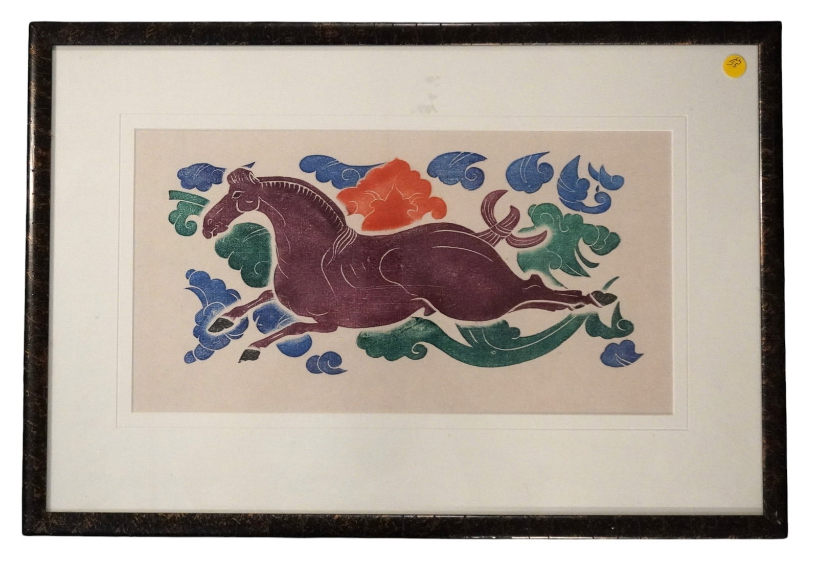VINTAGE CHINESE HORSE TEMPLE RUBBING CHINOISERIE (1 of 3)