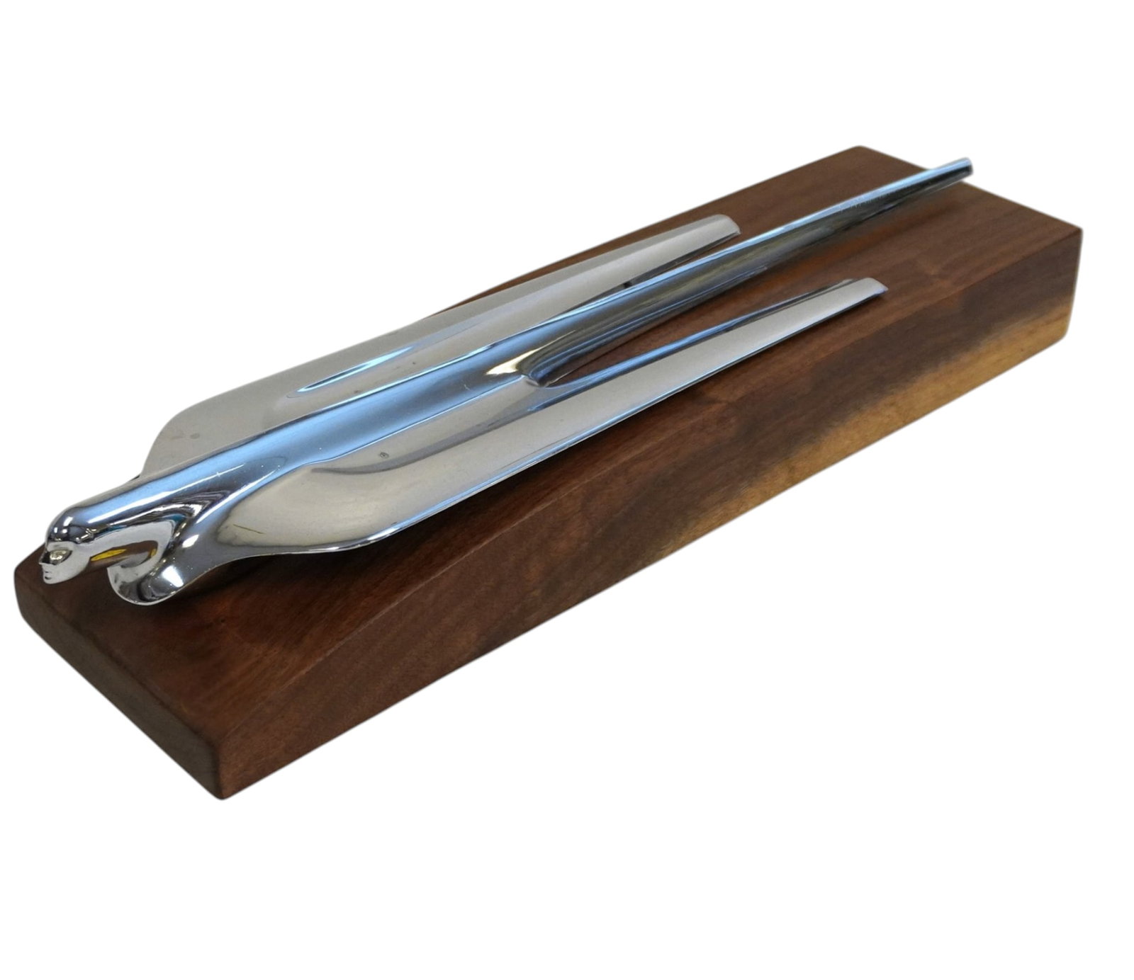 ORIGINAL 1952 CADILLAC GODDESS HOOD ORNAMENT ON WALNUT BASE (1 of 5)