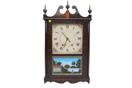 MARK LEAVENWORTH WATERBURY CONN PILLAR & SCROLL CLOCK