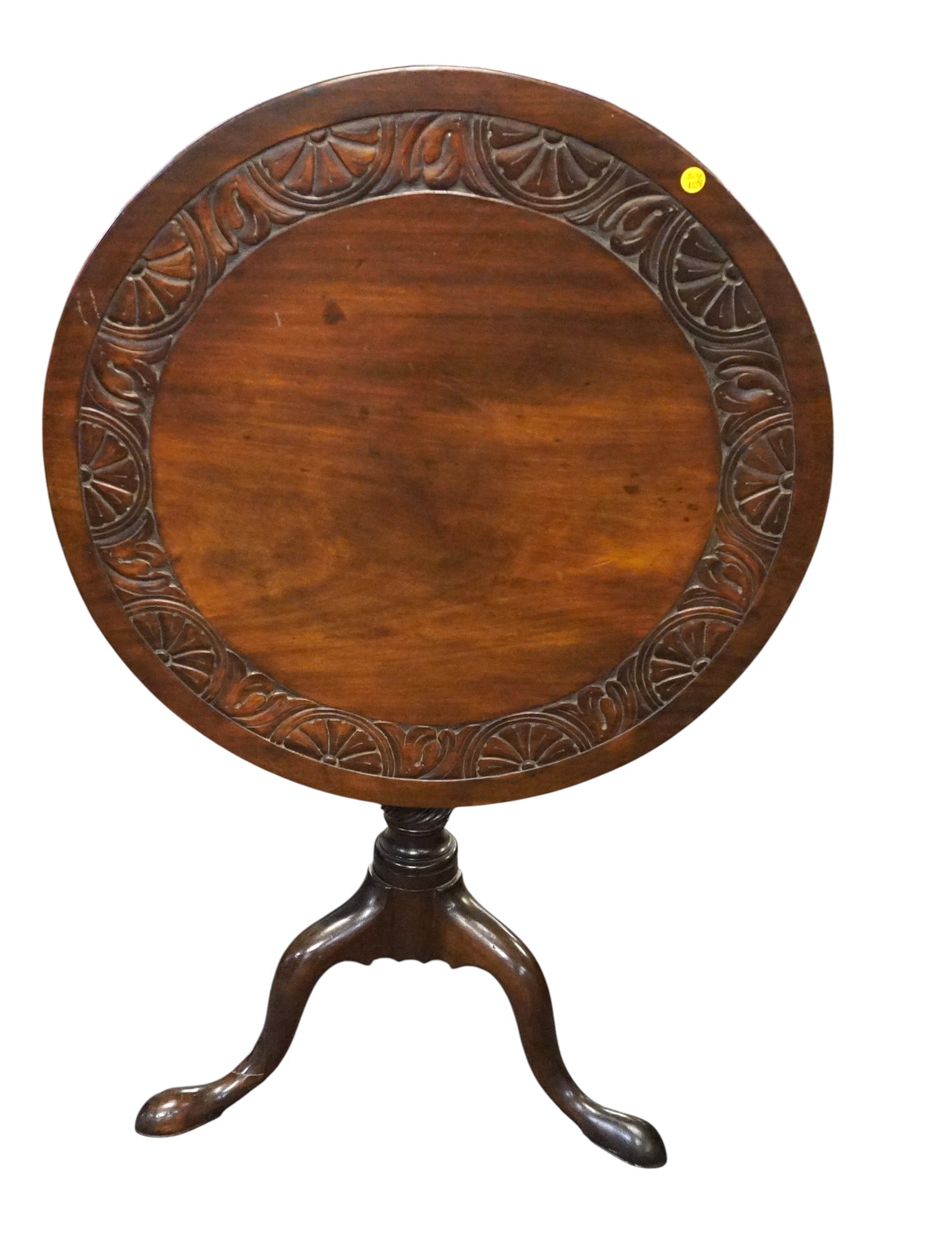 GEORGE III CARVED MAHOGANY TEA TABLE (1 of 6)