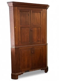 ANTIQUE AMERICAN CHERRY CORNER CUPBOARD
