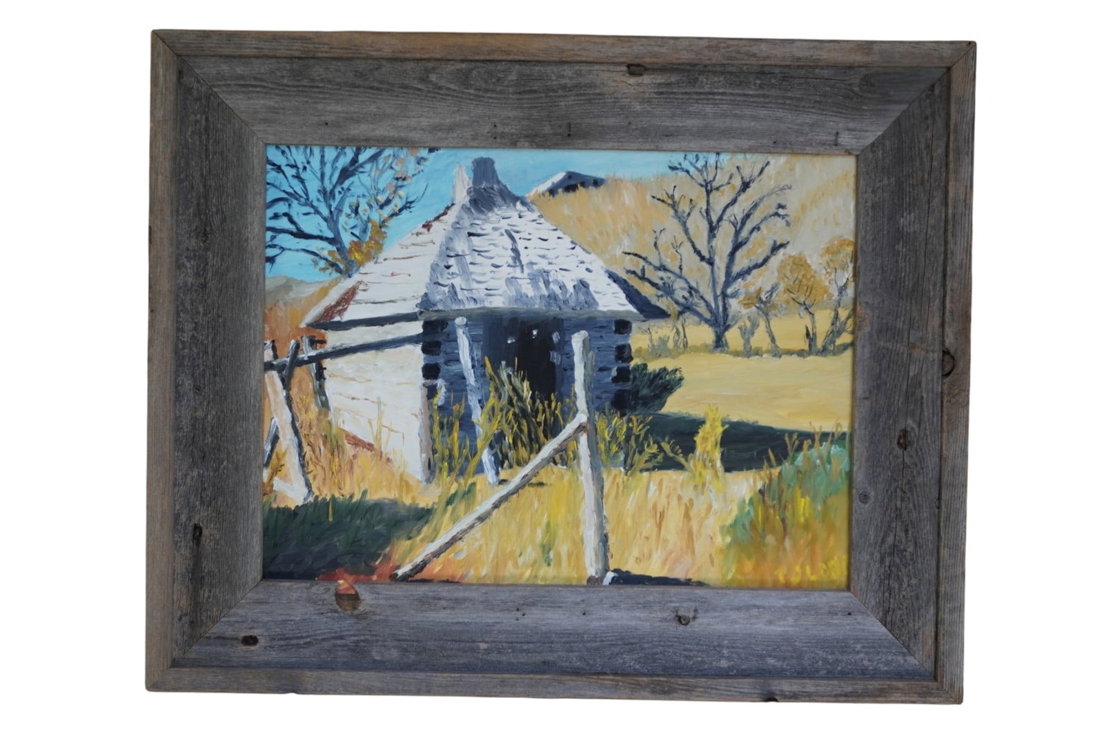 BRIARCROFT FARM OIL ON BOARD FARM SHACK (1 of 5)
