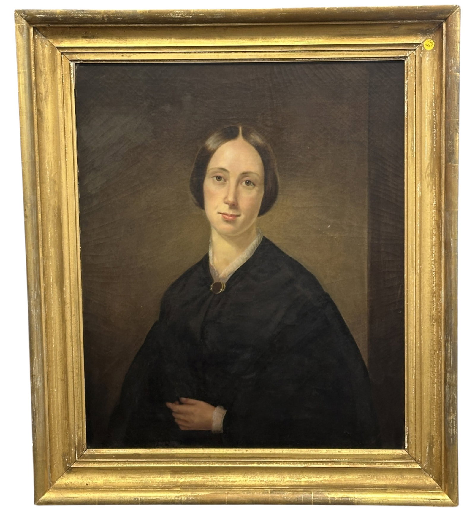 AMERICAN SCHOOL 19TH C OIL ON CANVAS PORTRAIT OF A WOMAN (1 of 4)