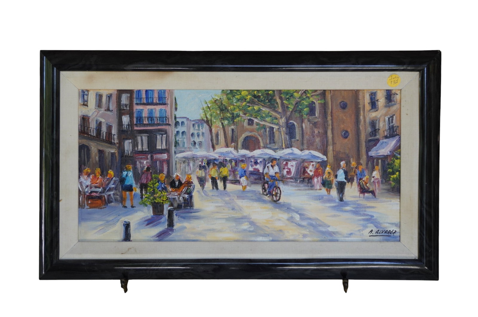A. ALVAREZ SIGNED EUROPEAN STREET SCENE OIL PAINTING (1 of 5)