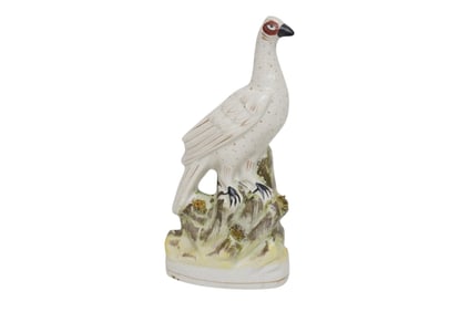 ANTIQUE STAFFORDSHIRE WHITE ROC BIRD / PHEASANT