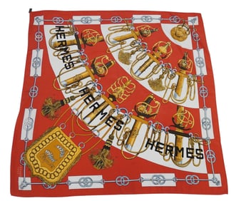 HERMES CLIQUETIS SILK SCARF WITH TAG