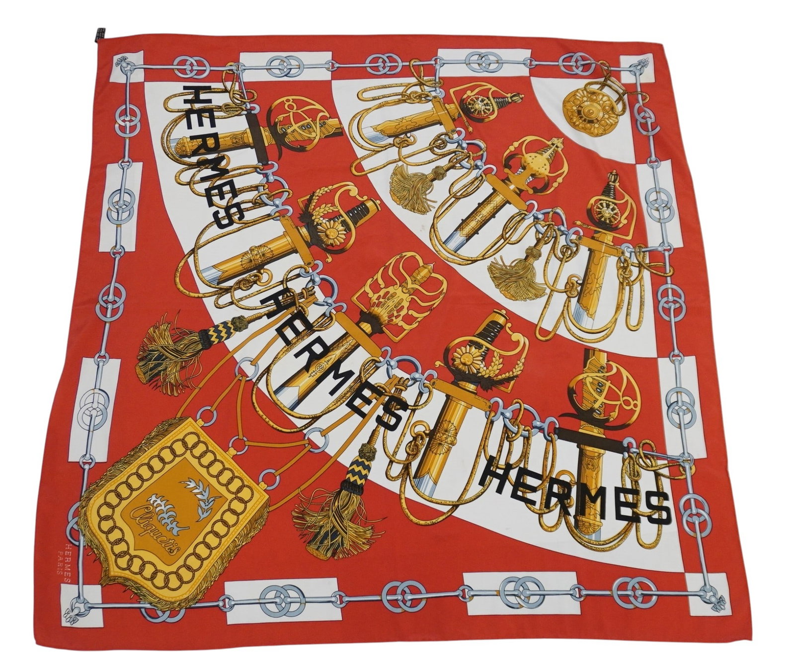 HERMES CLIQUETIS SILK SCARF WITH TAG (1 of 7)