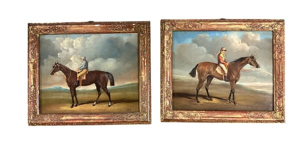 2 ORIGINAL OIL ON COPPER EQUESTRIAN ALESSANDRO MAFFEI
