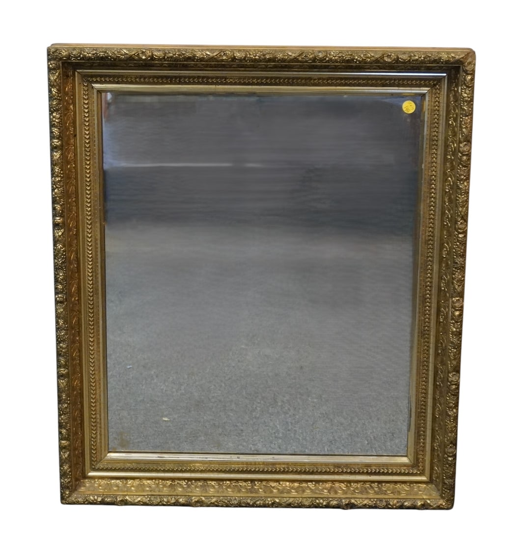 ANTIQUE CARVED GILT FRAME MIRROR (1 of 6)