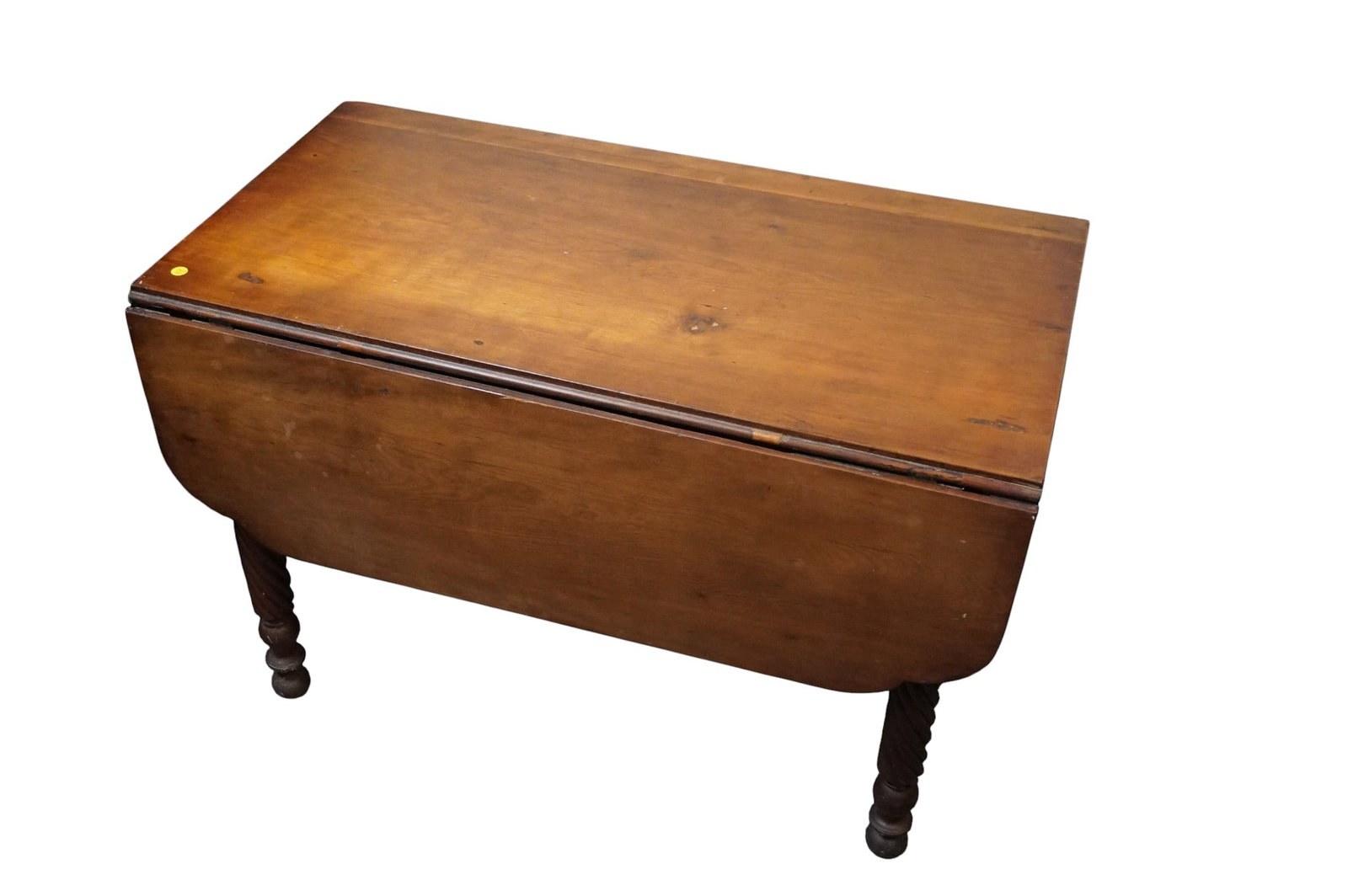 ANTIQUE SHERATON STYLE CHERRY DROP LEAF DINING TABLE - 2