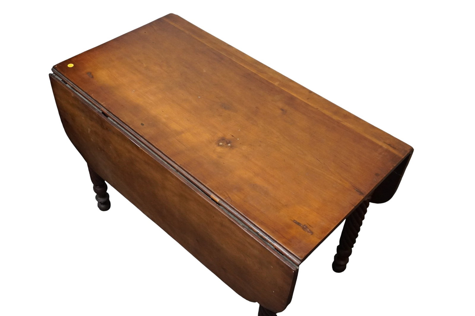 ANTIQUE SHERATON STYLE CHERRY DROP LEAF DINING TABLE - 4