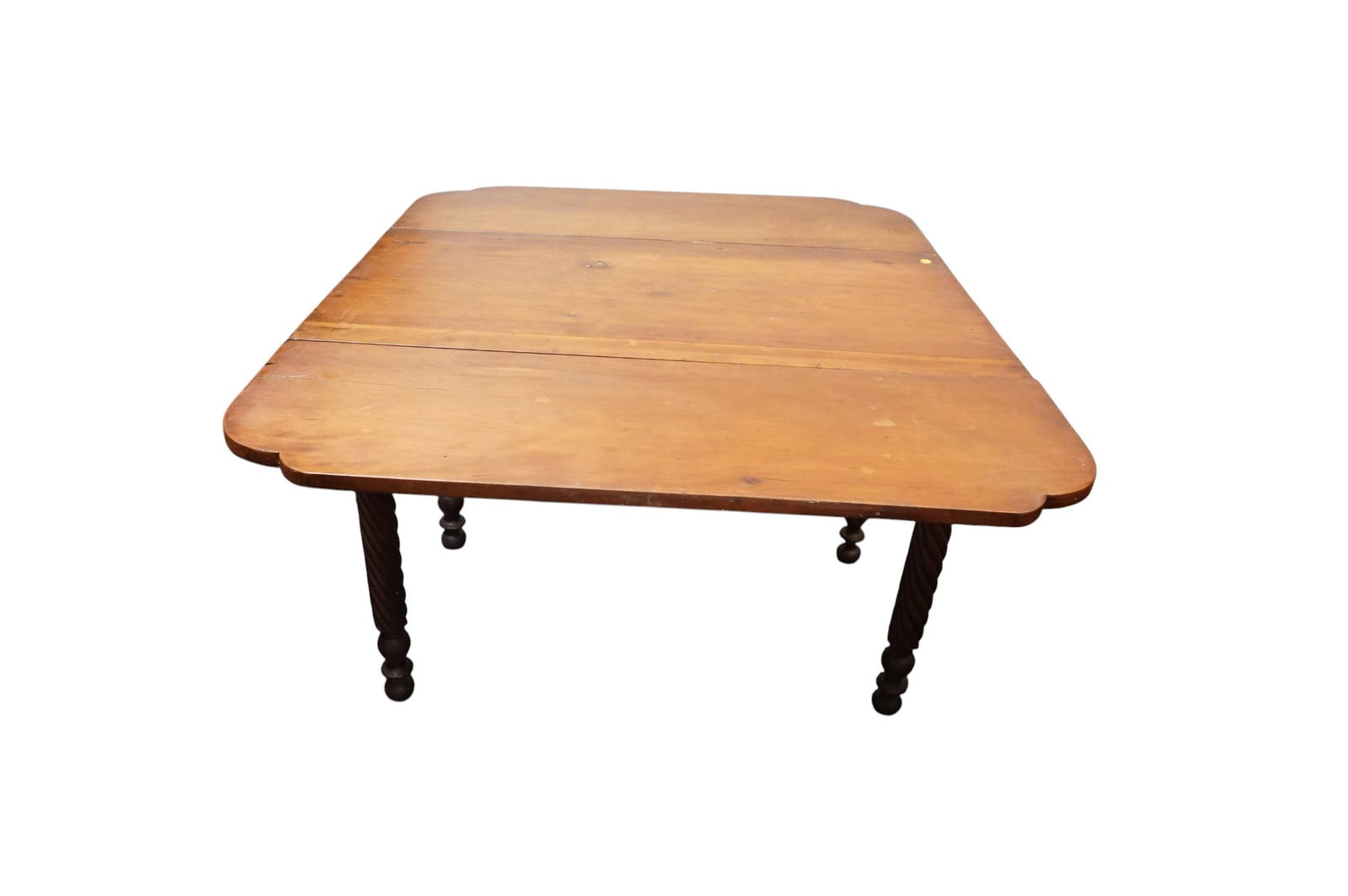 ANTIQUE SHERATON STYLE CHERRY DROP LEAF DINING TABLE - 8