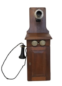 ANTIQUE WESTERN ELECTRIC TELEPHONE WITH 5 CENT PAY BOX