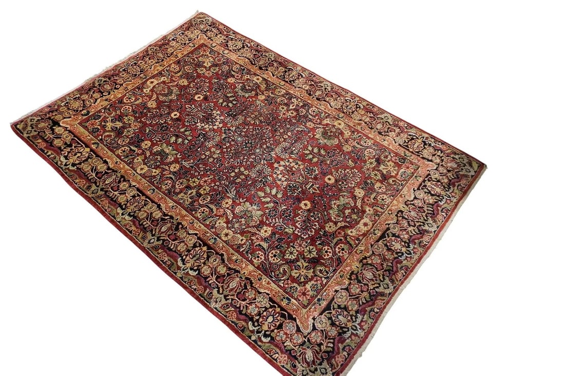 VINTAGE PERSIAN SAROUK HAND KNOTTED WOOL 9 FT (1 of 5)