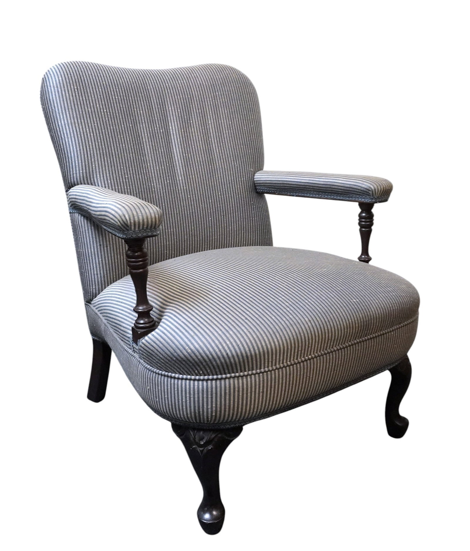 ANTIQUE MAHOGANY OPEN ARMCHAIR (1 of 6)