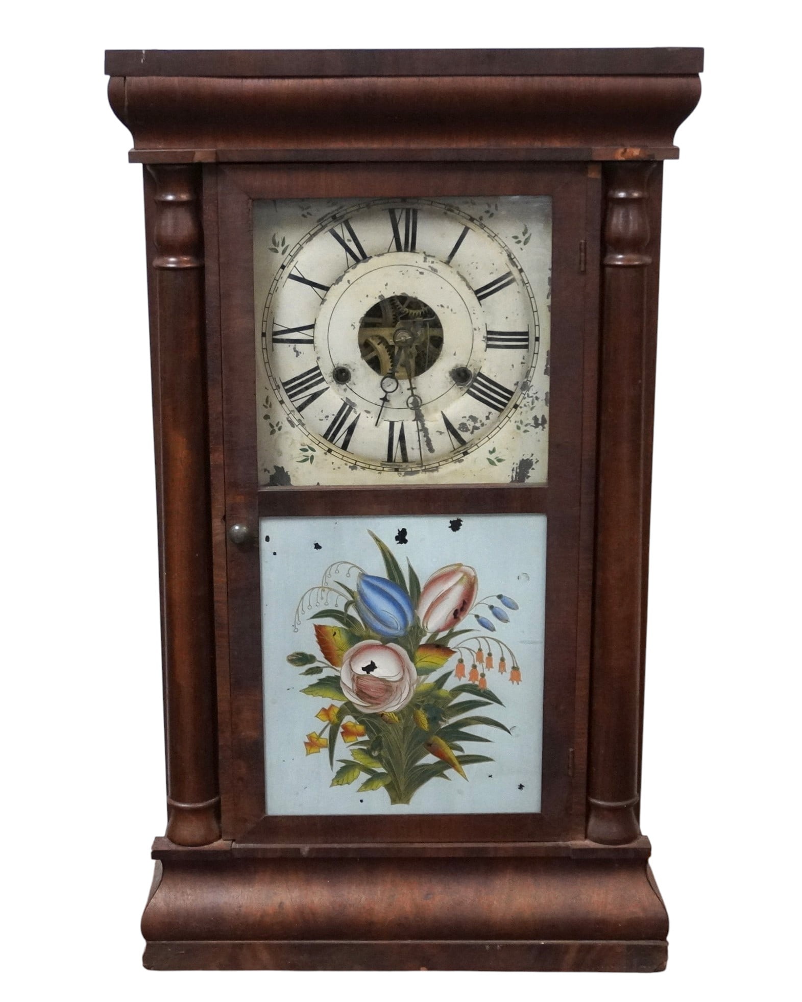 ANTIQUE SETH THOMAS 30 HOUR DOUBLE WEIGHT TIME & STRIKE CLOCK (1 of 8)