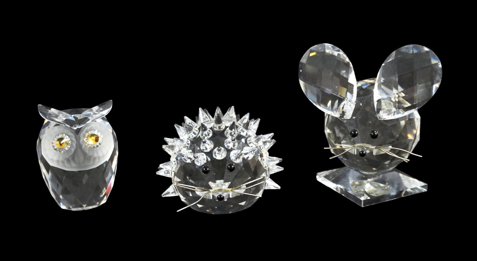 COLLECTION OF 3 VINTAGE SWAROVSKI CRYSTAL FIGURINES (1 of 6)