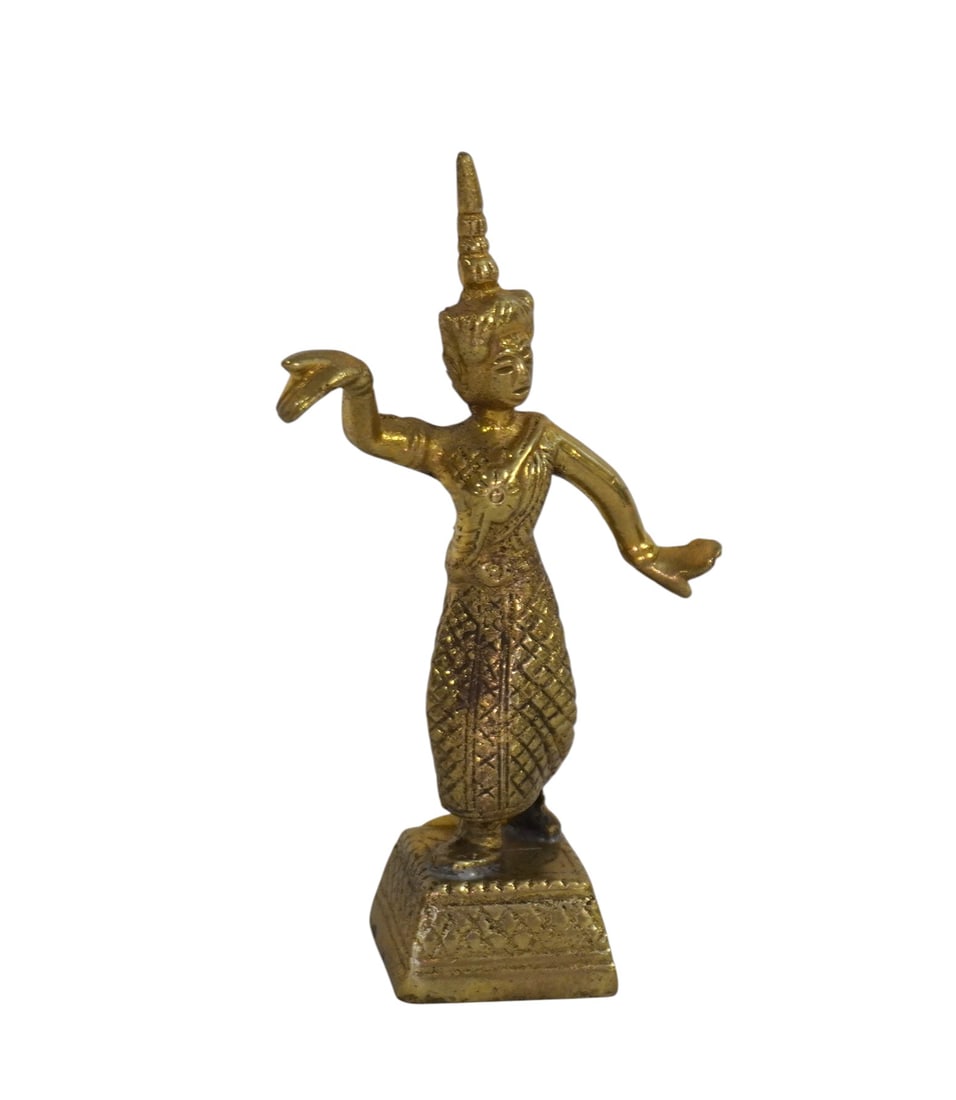 VINTAGE THAI DANCER BRASS FIGURINE (1 of 4)