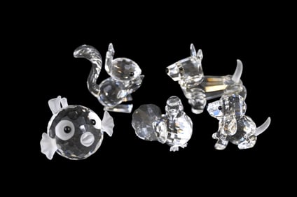 COLLECTION OF 5 VINTAGE SWAROVSKI CRYSTAL FIGURINES