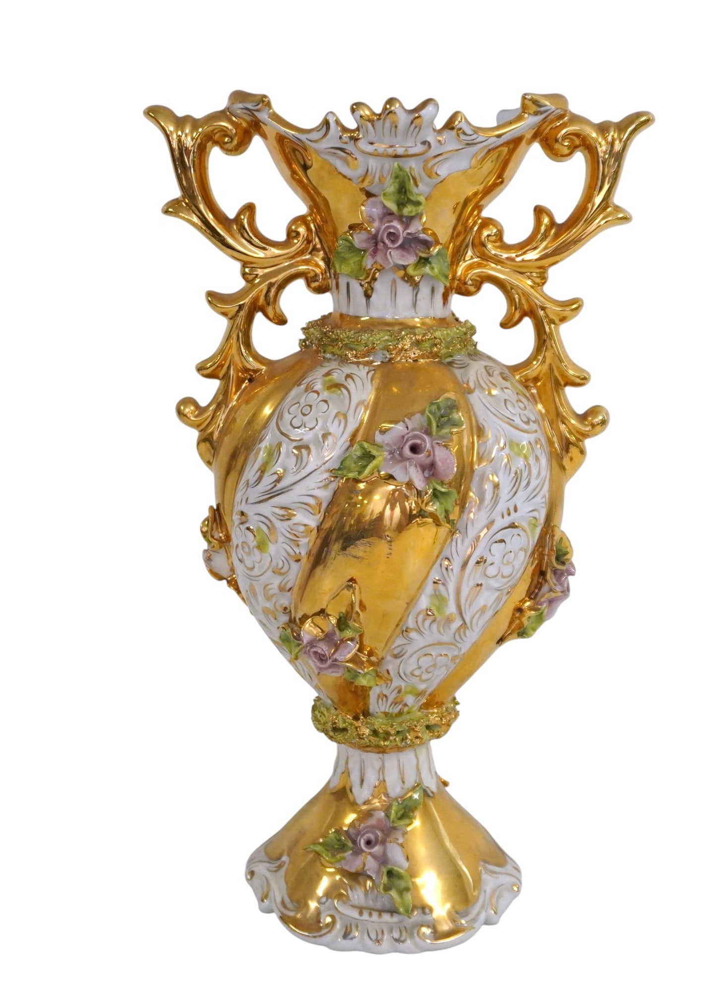 VINTAGE ITALIAN ROCOCO TWO HANDLED STYLE VASE (1 of 6)