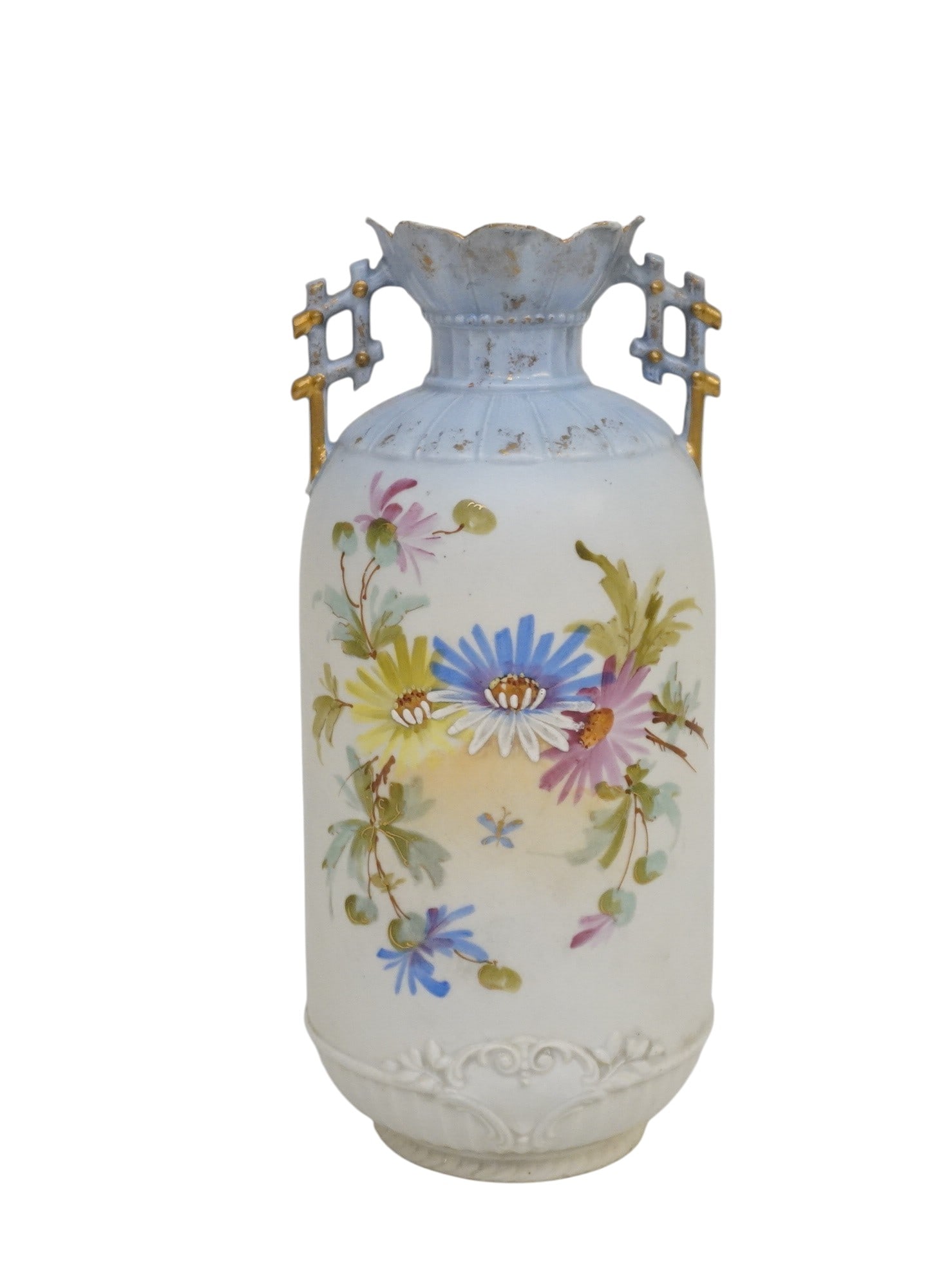 HAND PAINTED ANTIQUE AUSTRIAN PORCELAIN VASE (1 of 5)