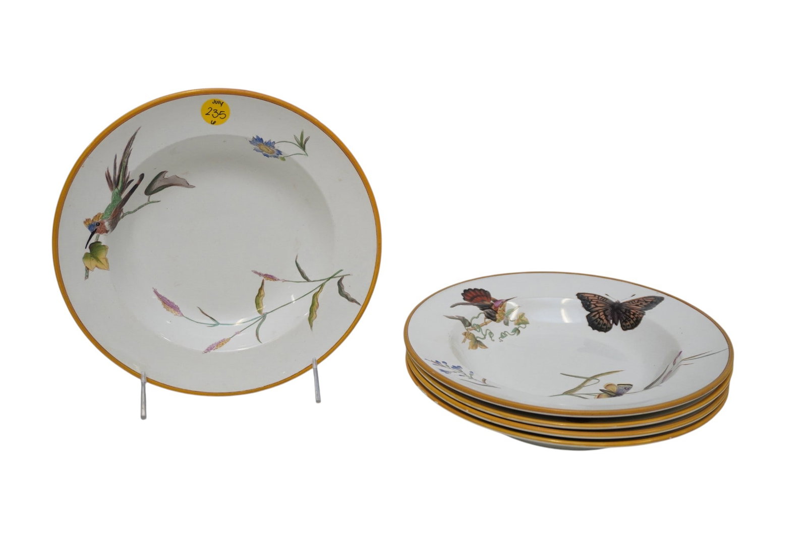 6 WEDGWOOD CREAMWARE HUMMINGBIRD & FLORA SOUP BOWLS (1 of 7)