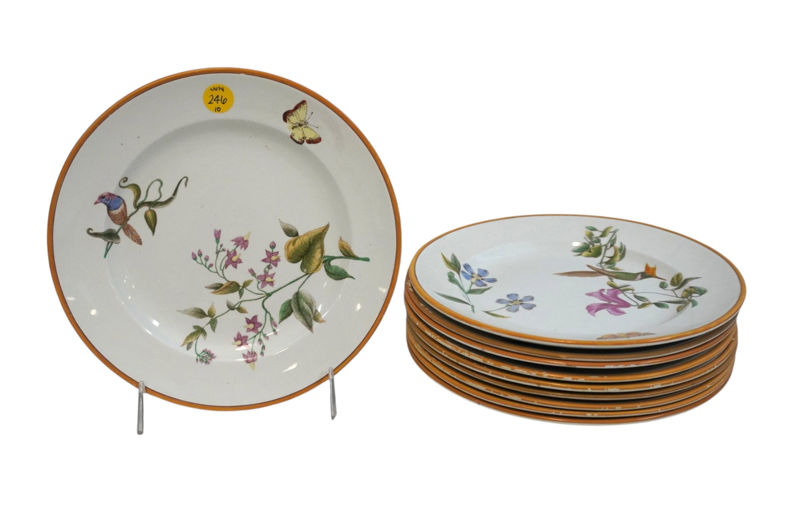 10 WEDGWOOD CREAMWARE HUMMINGBIRD & FLORA SALAD PLATES (1 of 8)