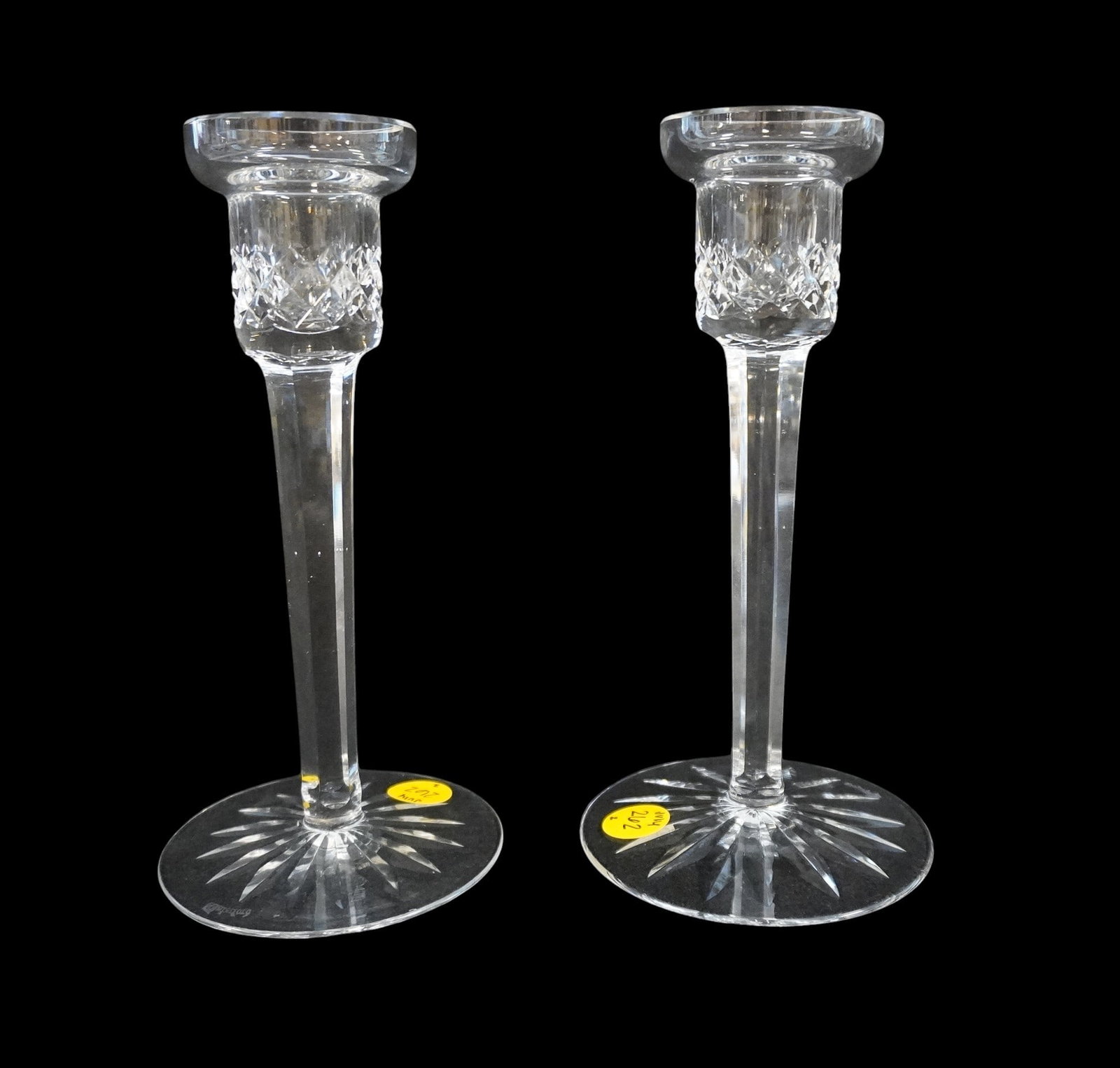 PAIR OF WATERFORD CRYSTAL LISMORE CANDLESTICKS (1 of 2)