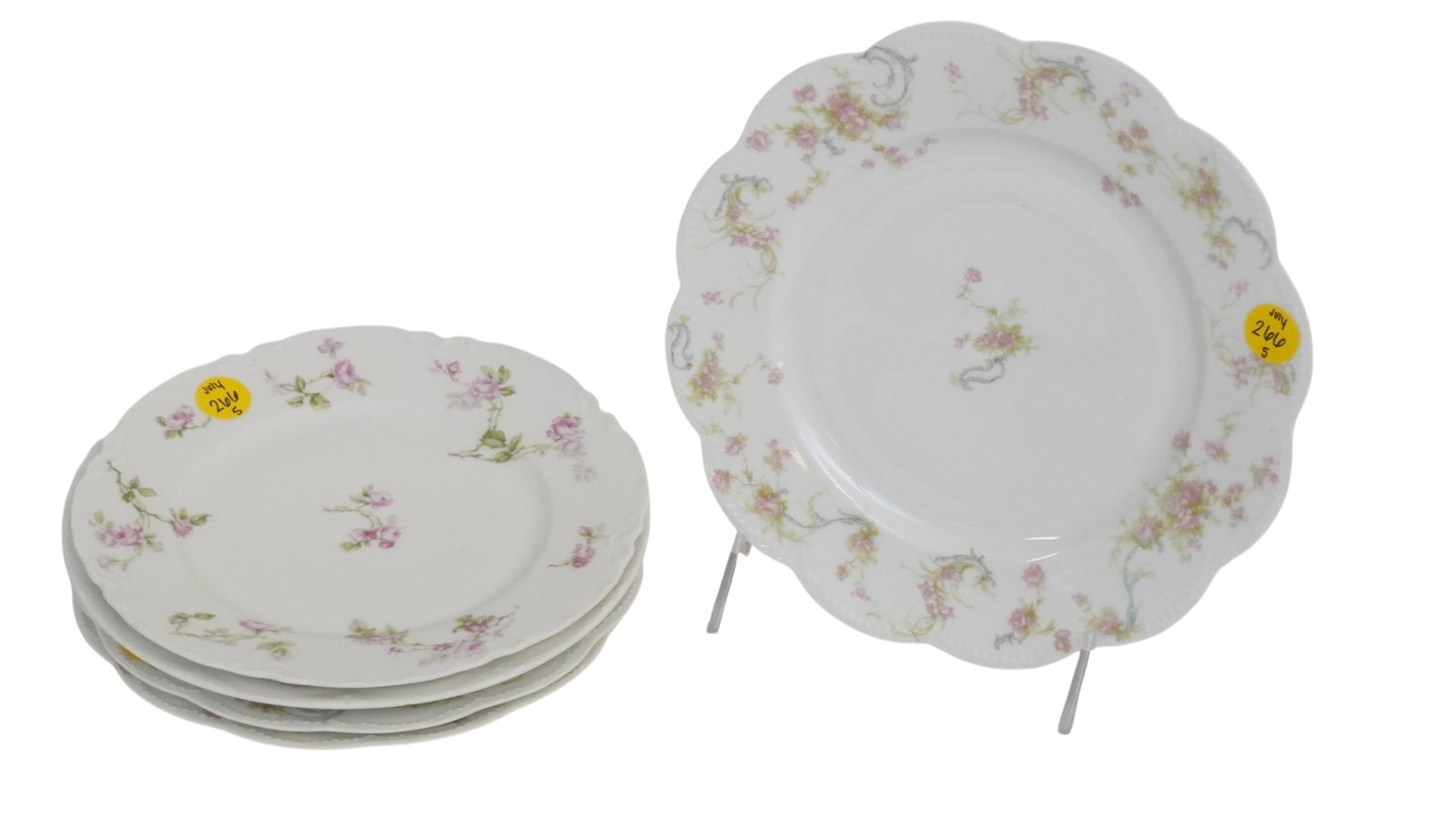 5 HAVILAND LIMOGES FLORAL DESSERT PLATES (1 of 4)