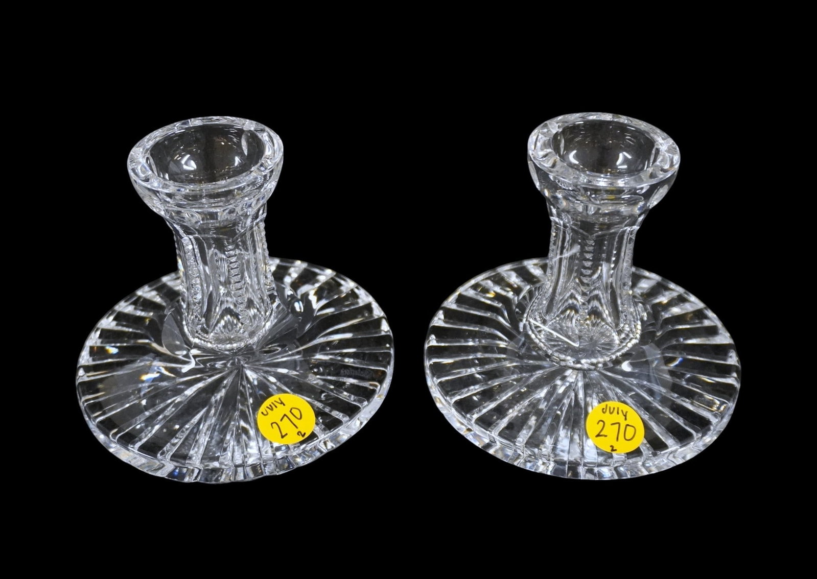 PAIR OF WATERFORD "LAUREL" CRYSTAL CANDLESTICKS (1 of 2)