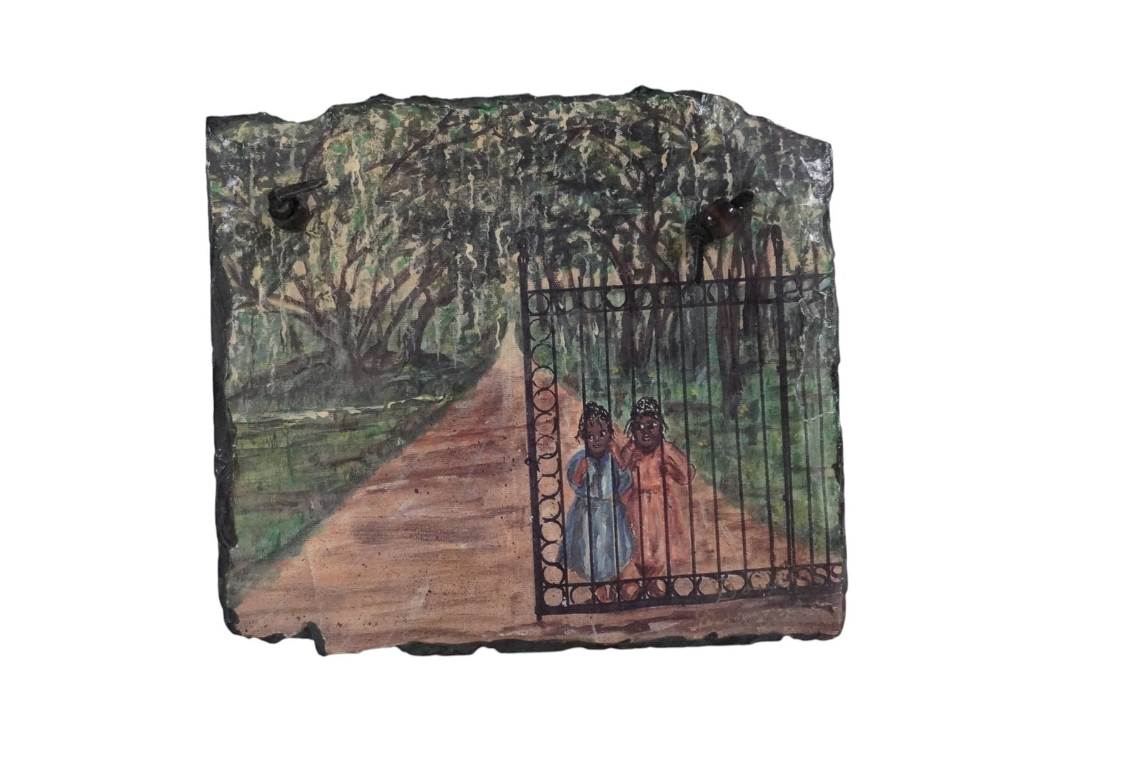 ANTIQUE CHARLESTON ROOF SLATE ART (1 of 3)