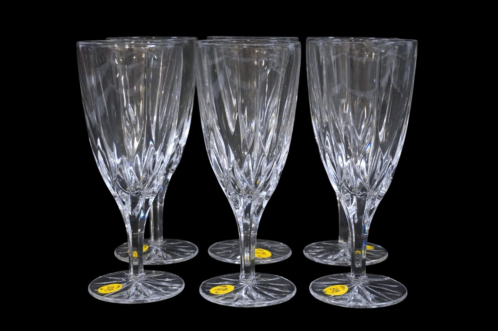 6 CUT CRYSTAL WATER GOBLETS (1 of 1)