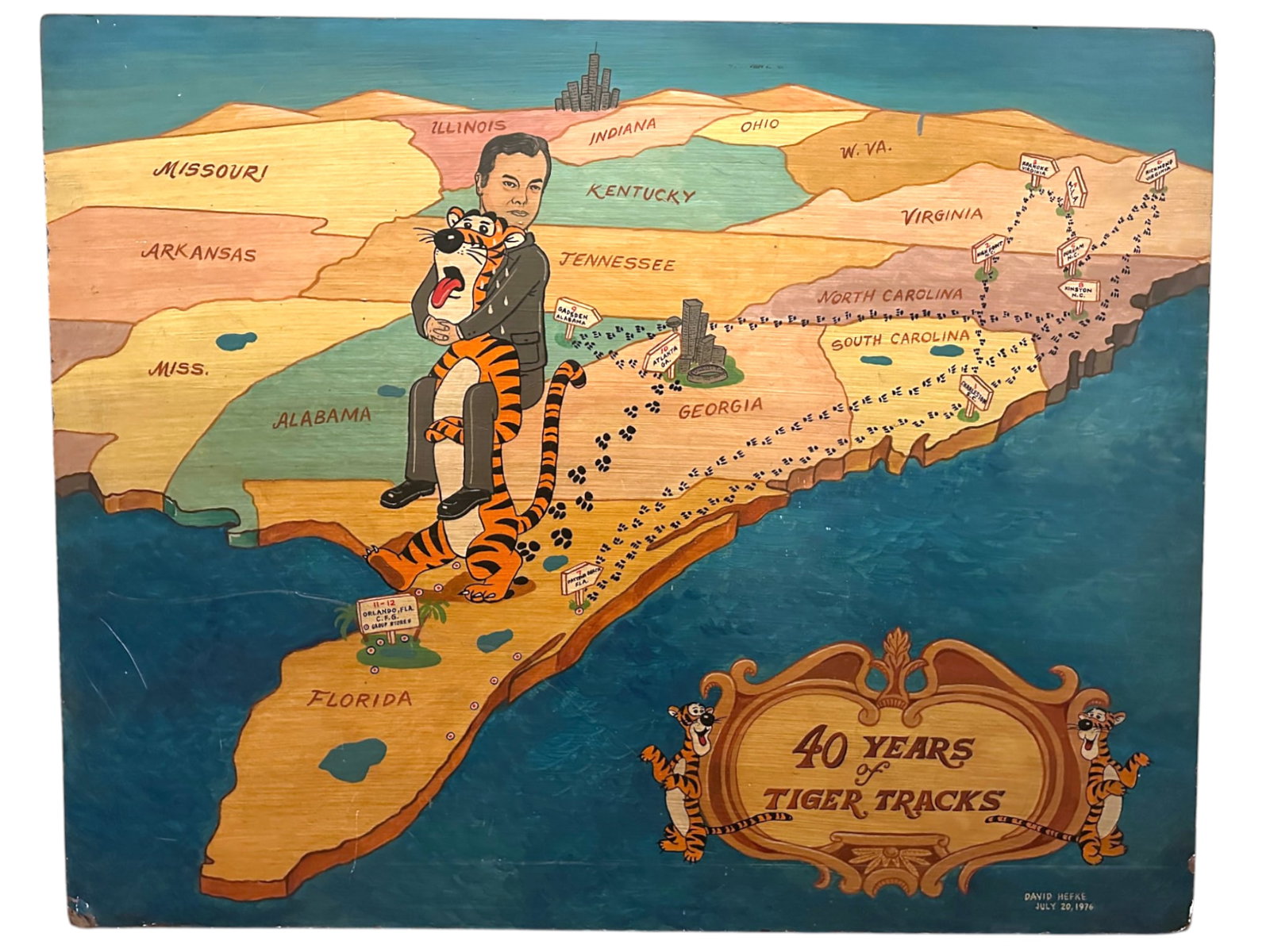 ONE-OF- A KIND COMMEMORATIVE FOLK ART PAINTING 1976 (1 of 4)