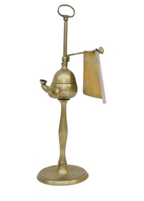 ANTIQUE BRASS LUCERNE OIL LAMP
