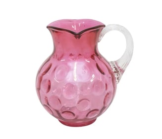 VINTAGE CRANBERRY COIN DOT PITCHER
