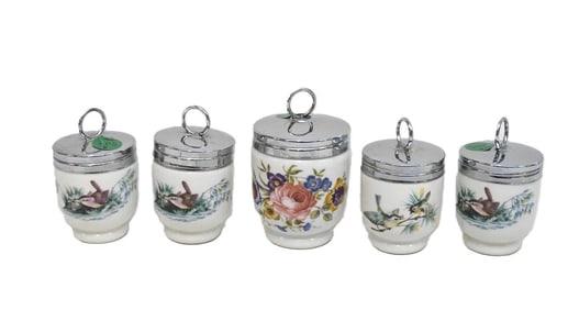 5 ROYAL WORCESTER PORCELAIN EGG CODDLERS