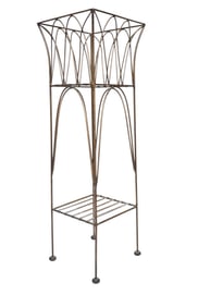 VINTAGE GOTHIC REVIVAL WROUGHT IRON JARDINIERE STAND