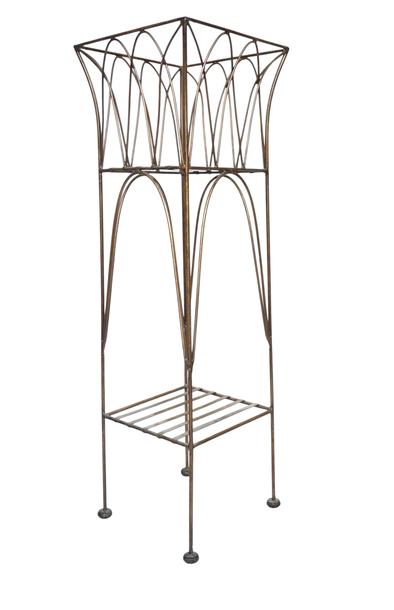 VINTAGE GOTHIC REVIVAL WROUGHT IRON JARDINIERE STAND (1 of 5)