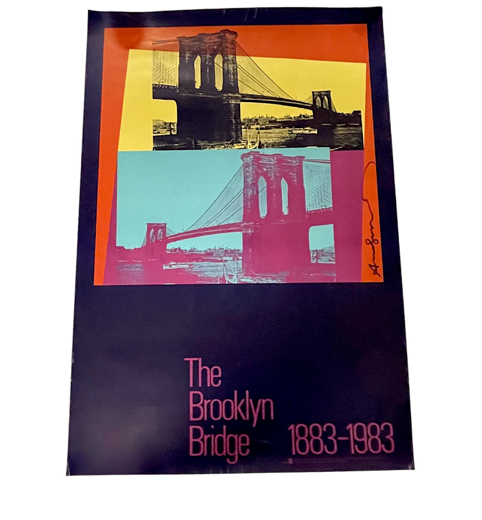 ANDY WARHOL SIGNED BROOKLYN BRIDGE POSTER (1 of 3)