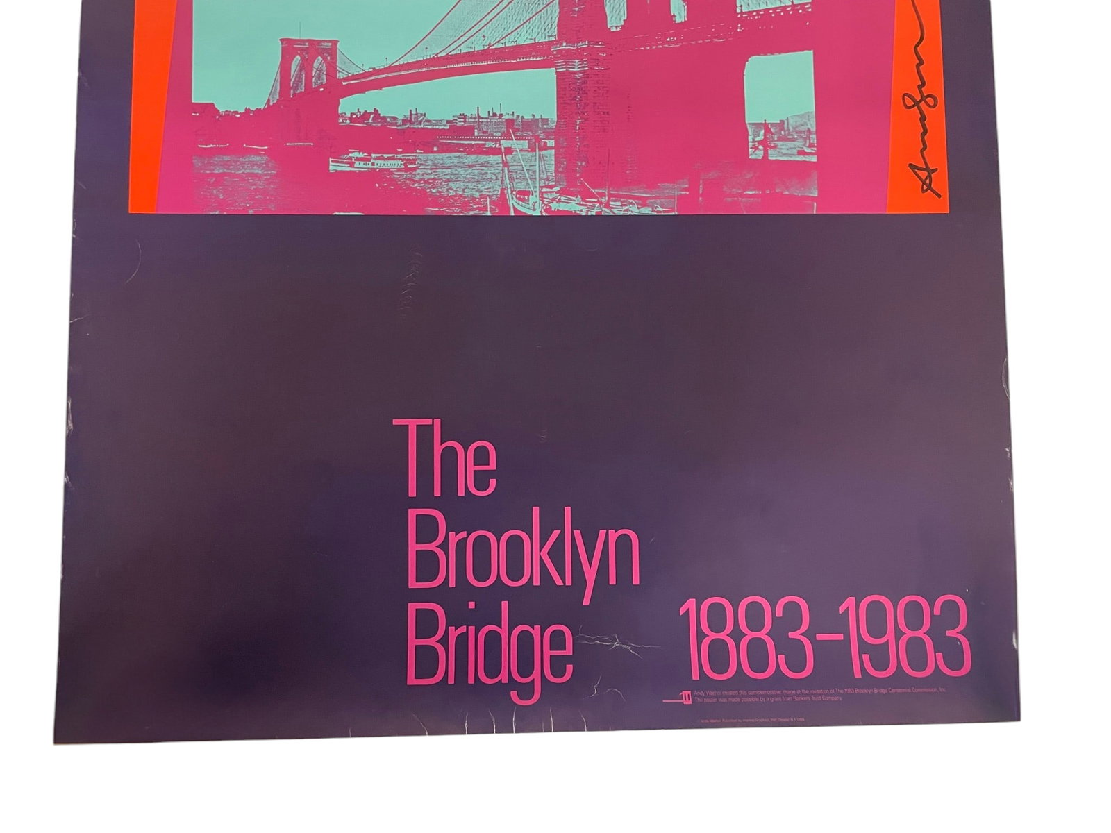 ANDY WARHOL SIGNED BROOKLYN BRIDGE POSTER - 2