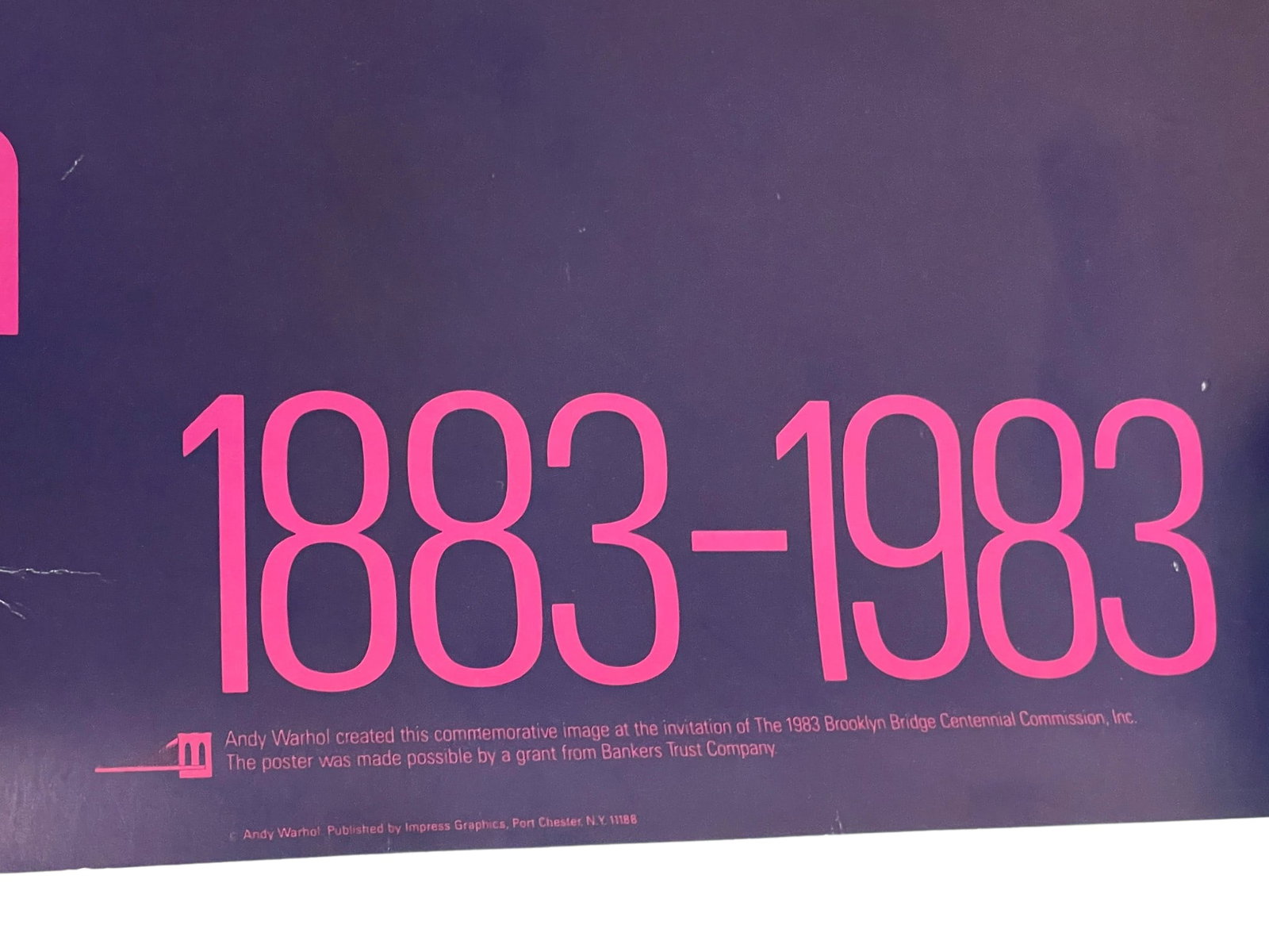 ANDY WARHOL SIGNED BROOKLYN BRIDGE POSTER - 3