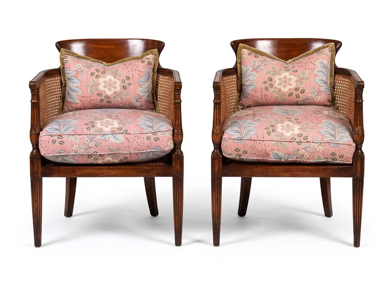 PAIR ALTHORP LIVING HISTORY FRENCH LOUIS XV CANE ARM CHAIRS: A Matched Pair of Scarce Hard to Find Althorp Living History Louis XV Cane Barrel Chairs. The Althorp Living History 24" Wide Barrel Chair combines classic craftsmanship with sophisticated design.